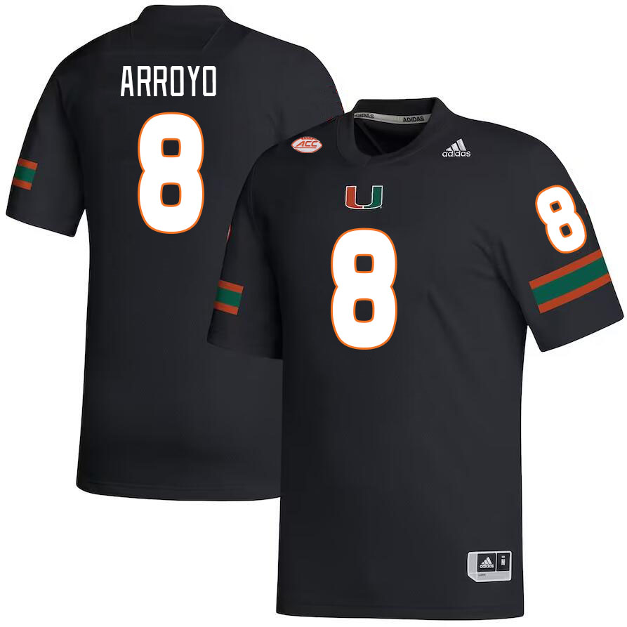 Men #8 Elijah Arroyo Miami Hurricanes College Football Jerseys Stitched-Black